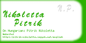 nikoletta pitrik business card